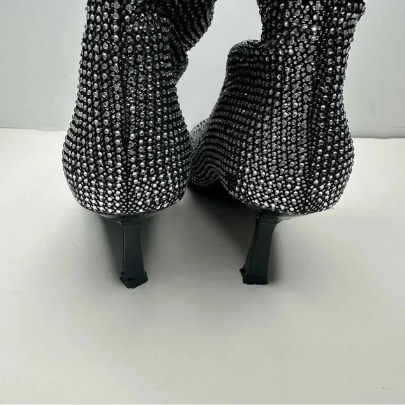 Open Edit Tilly Crystal Embellished Bootie in Silver Size 8.5 - Picture 6 of 8